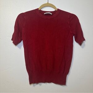 Zara Knit Rich Red Top